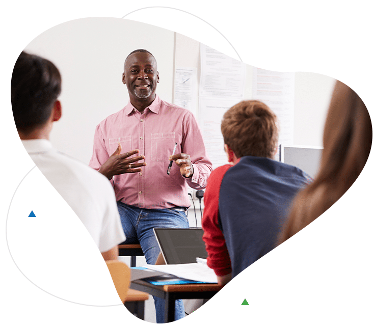 Texas CTE teacher in class with engaged students